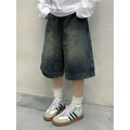 Y2K Baggy Denim Shorts – Vintage Wide-Leg Knee-Length Jeans